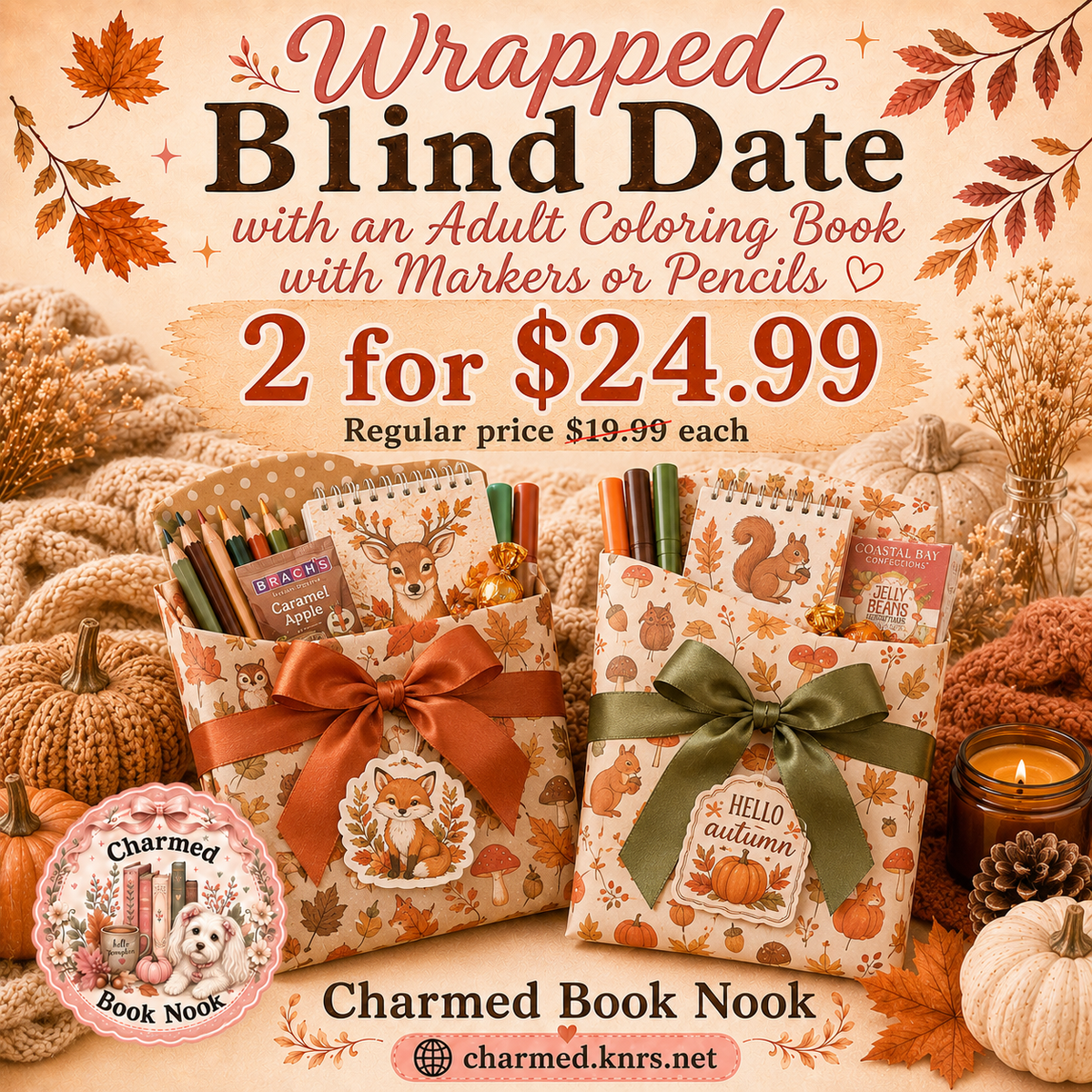 Blind Date with an Adult Coloring Book/Wrapped with Pencils or Markers 2 for $24.99